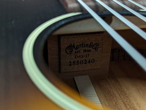 Martin DSS-17 etched label inside the body of the guitar