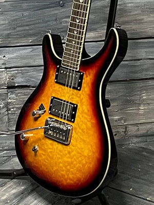 Dillion Electric Guitar Dillion Left Handed DR-1500 TQ Double Cutaway Electric Guitar- Quilted Sunburst