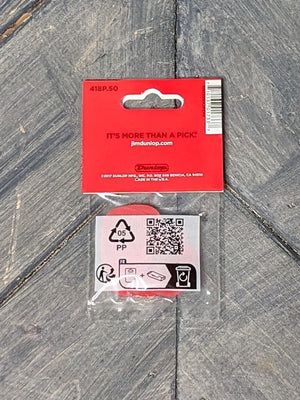 Dunlop Tortex .50mm 418P.50 Pick Pack back of the packaging
