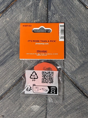Dunlop Tortex .60mm back of the packaging