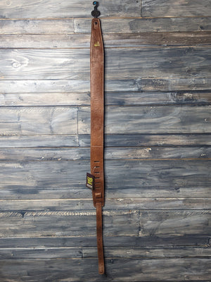 ernie ball Strap Ernie Ball P04138 2.5in Italian Leather w/ Fur Padding Guitar Strap/Bass Strap - Chestnut