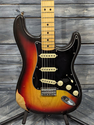 Used Fender 1979 Stratocaster close up of the body
