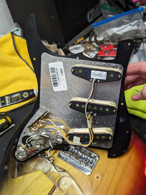 Used Fender 1979 Stratocaster back of the pick guard