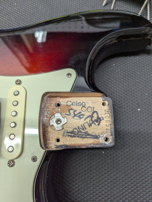 Used Fender 2016 American Professional Strat close up of the neck pocket