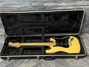 Used Fender Player Stratocaster in open hard shell case