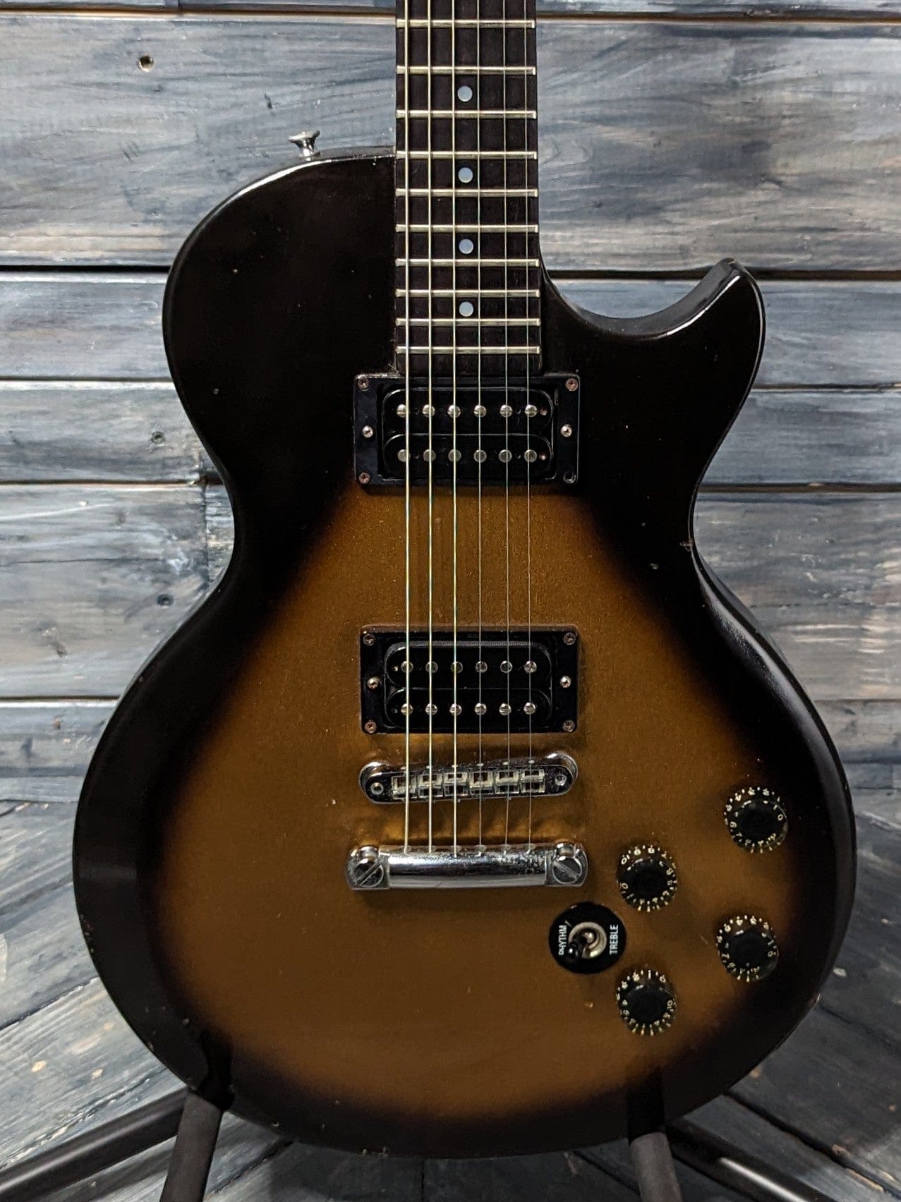 Used Gibson Les Paul Firebrand close up of body