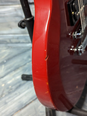 Used Gibson Invader close up of small ding in the finish