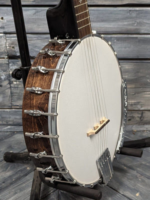 Gold Tone Left Handed CC-100+/L treble side view of the body