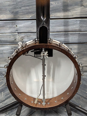 Gold Tone Left Handed CC-100+/L close up of the back of the banjo