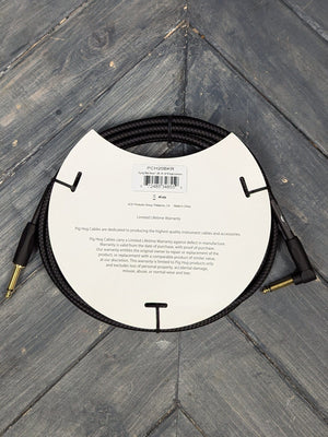 Pig Hog Cable Pig Hog PCH20BKR 20ft Black Woven Straight to Right Angle Instrument Cable