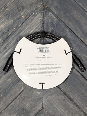 Pig Hog Microphone Cable Pig Hog PHM10BKW Black & White Woven Mic Cable, 10ft XLR