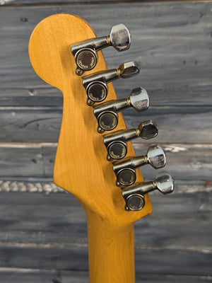 Used Squier back of the headstock