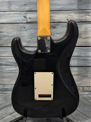 Used Squier close up of the back of the body