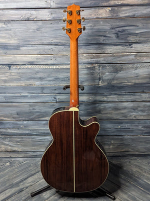 Takamine Left Handed GN51CE full view of the back of the guitar