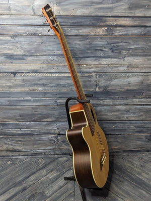 Warwick RockBass Left Handed full treble side view of the bass guitar