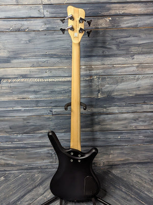 Warwick Left Handed RockBass Corvette full view of the back of the bass