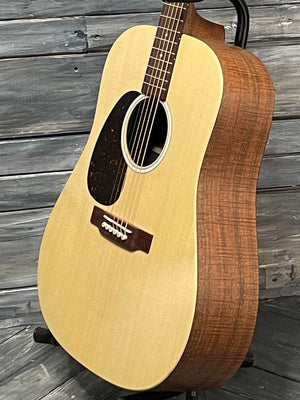 Martin Left Handed D-X2E close up bass side view of body