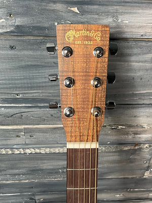 Martin Left Handed D-X2E front of headstock