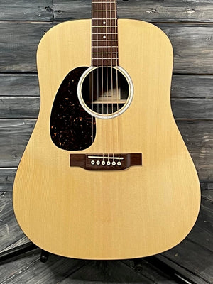 Martin Left Handed D-X2E close up of body of guitar