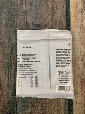 Martin MA535S Authentic Acoustic Marquis® Silked Phosphor Bronze Acoustic Guitar Strings back of packaging