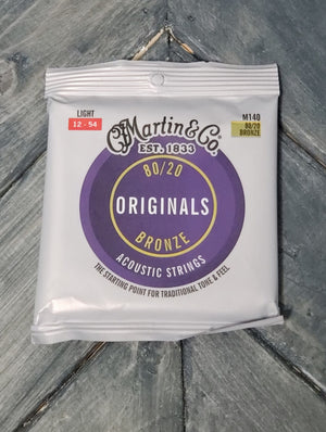 Martin M140 Original Acoustic 80/20 Bronze Guitar Strings front of packaging