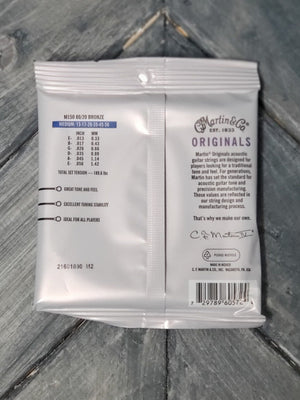 Martin M150 Original Acoustic 80/20 Bronze Guitar Strings back of packaging