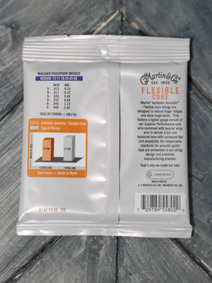 Martin MA550FX Authentic Flexible Core Strings back of packaging
