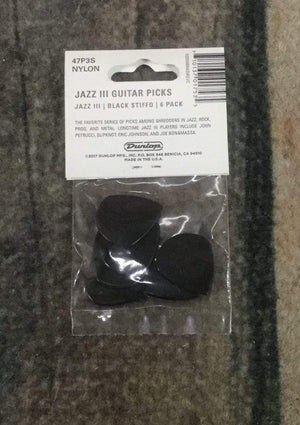Dunlop Pick Dunlop Nylon Jazz III Stiffo 47P3S Pick Pack
