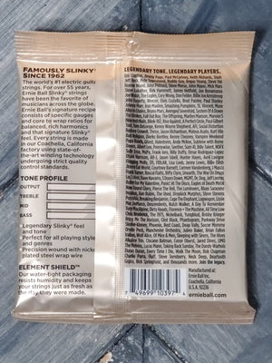 Ernie Ball Turbo Slinky back of the packaging