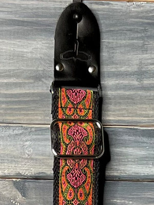 PRS Strap PRS Paul Reed Smith Deluxe 2" Retro Guitar Strap- Black & Pink