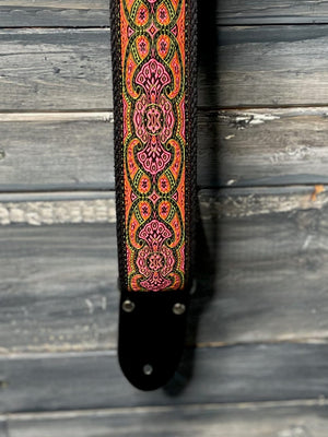 PRS Strap PRS Paul Reed Smith Deluxe 2" Retro Guitar Strap- Black & Pink