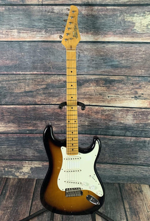 Used White Tiger MIJ USA Designed Strat Style Electric Guitar with Case