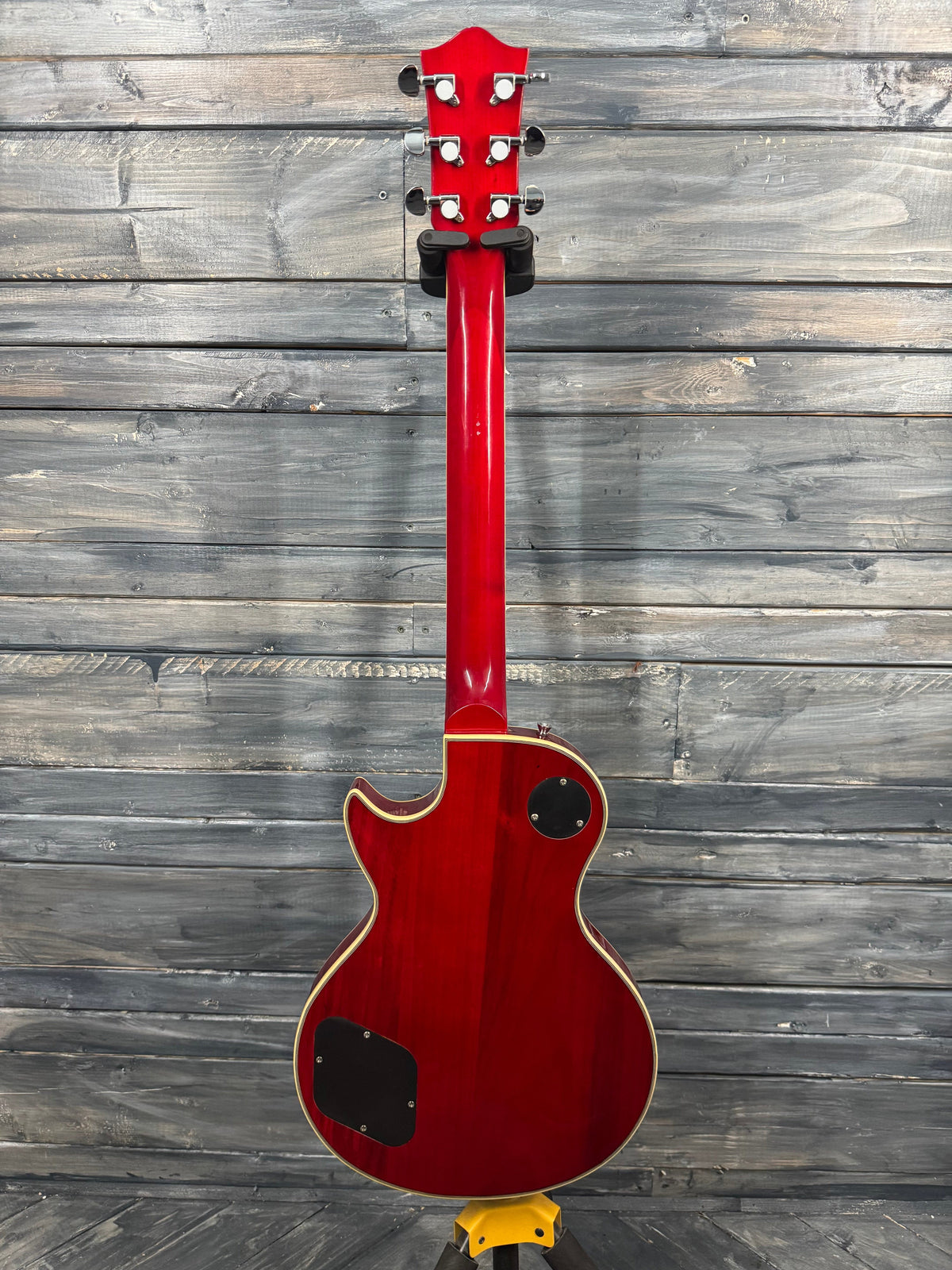 it's a photo of the back of the guitar.