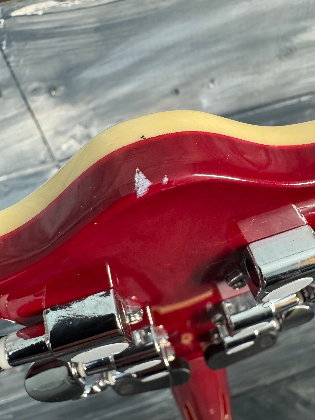 it's a photo of the back of the guitar.