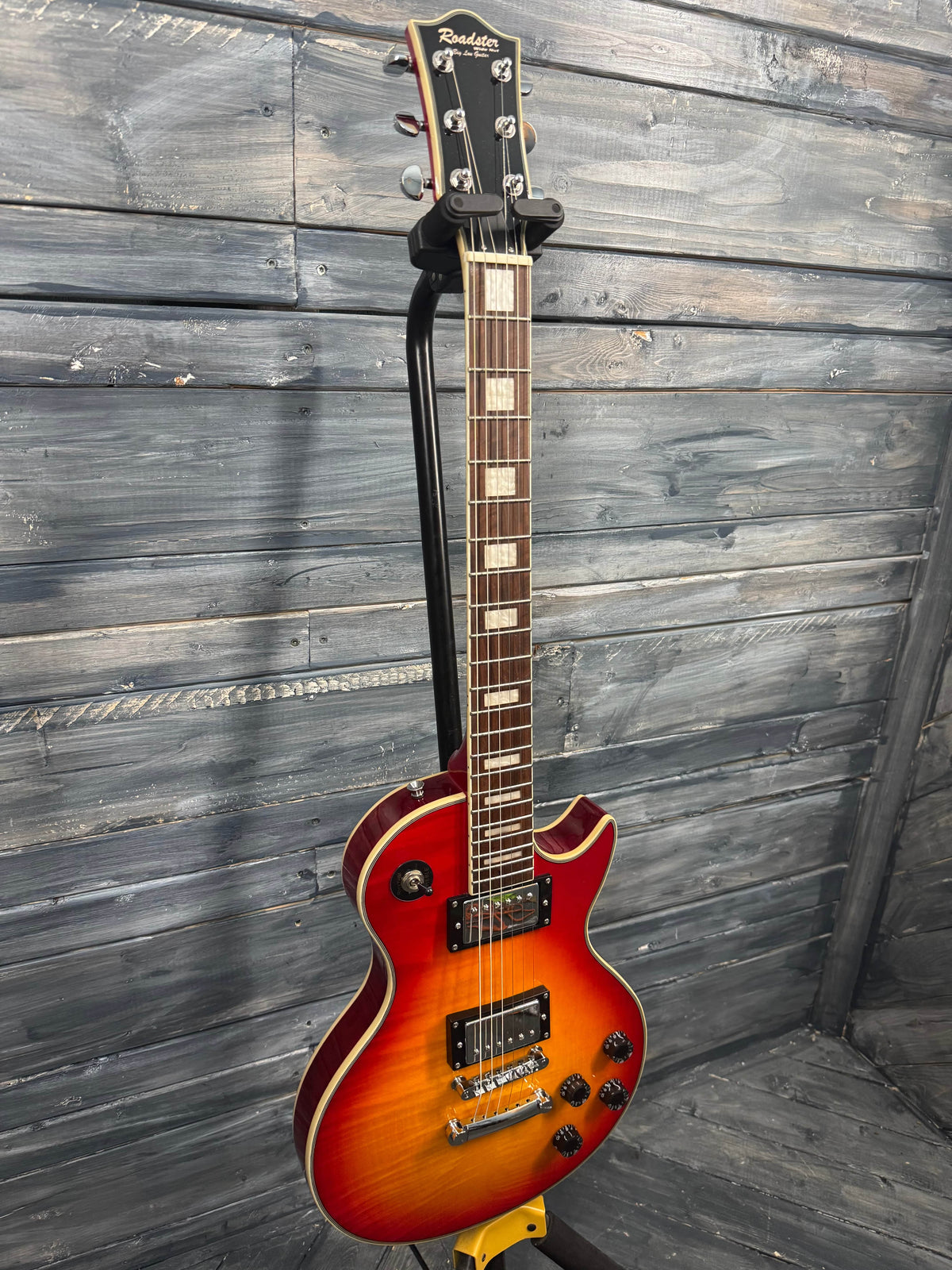 it's a photo of the front of the guitar.