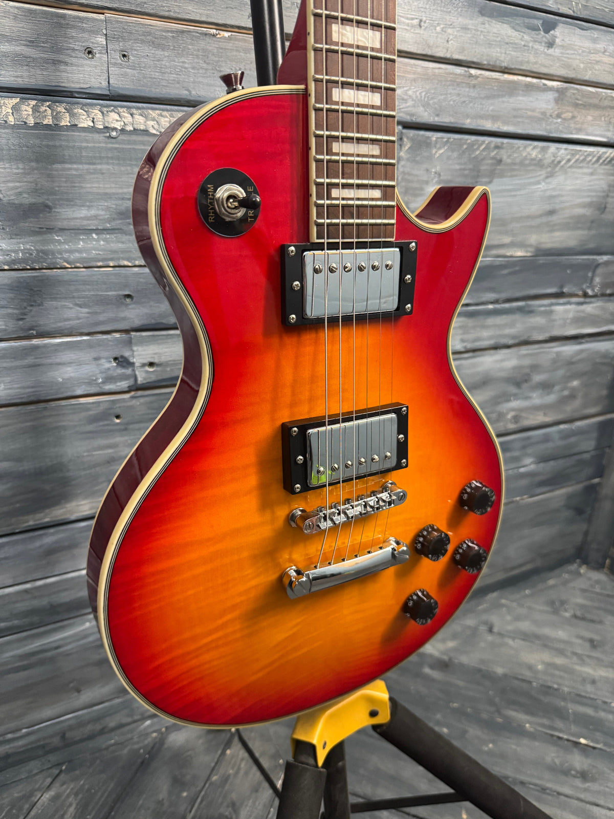 it's a photo of the front of the guitar.