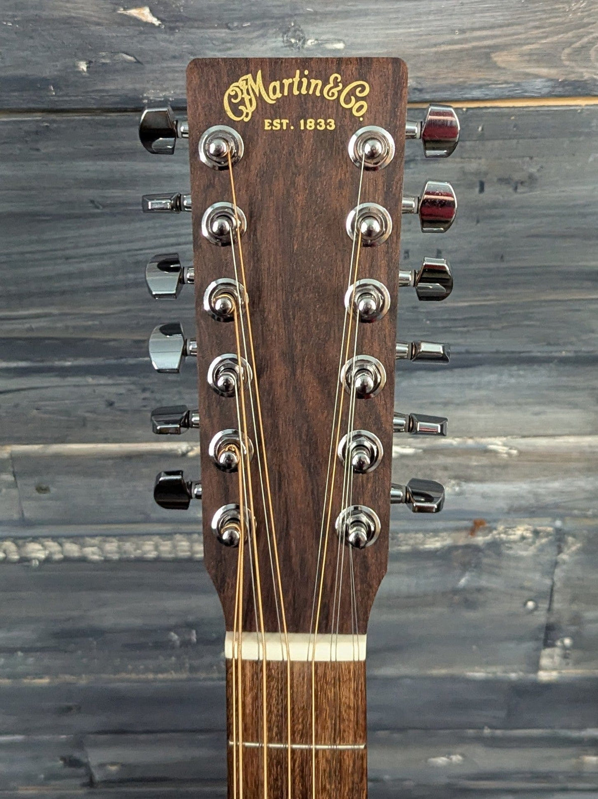 Martin D-X2E 12 String front of the headstock