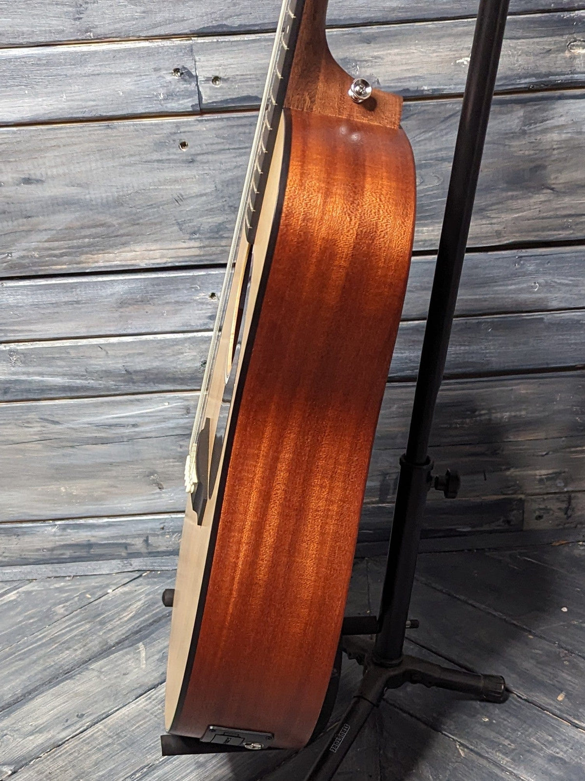 Martin DJR-10E close up treble side view of guitar