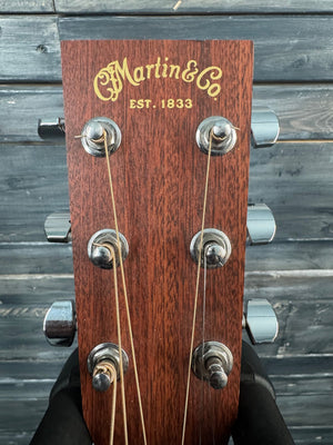 Guitar headstock with 'Martin & Co.' branding on a wooden background