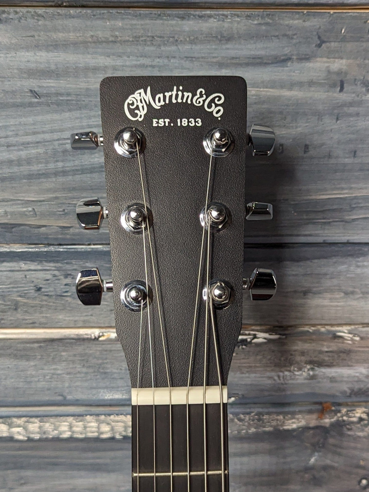 Martin Left Handed DJR-10E front of the headstock