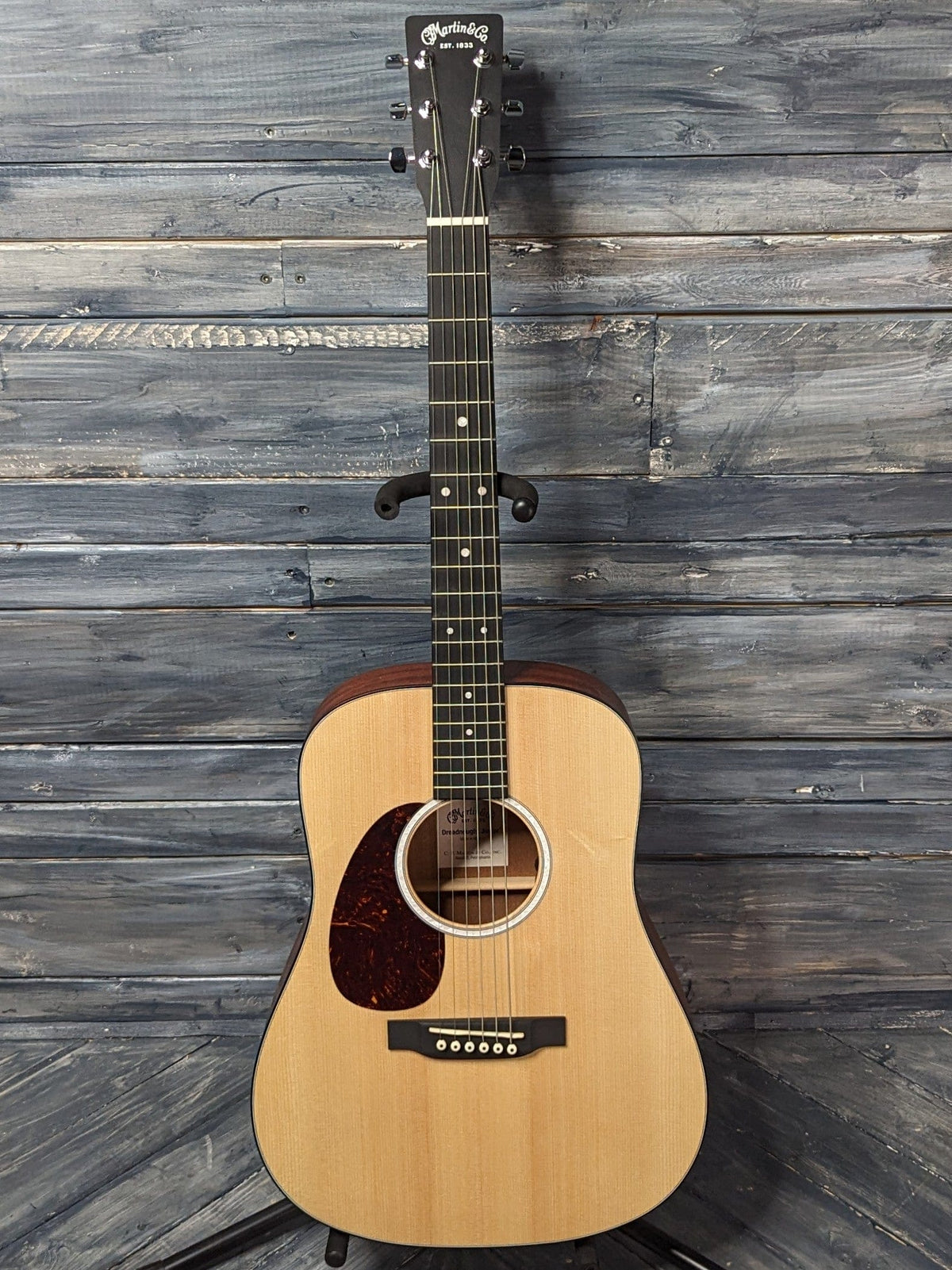 Martin Left Handed DJR-10E full view of the guitar