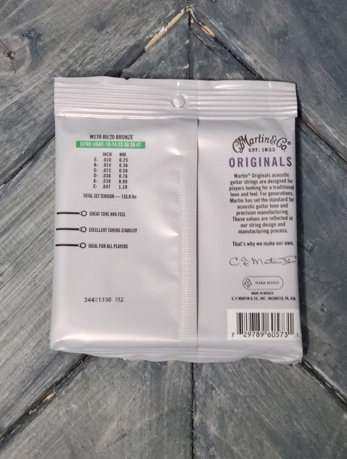 back of string packaging