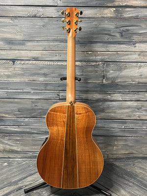 Cole Clark Left Handed Angel 2 Redwood full view of the back of the guitar