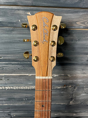 Cole Clark Left Handed Fat Lady 2 front of the headstock
