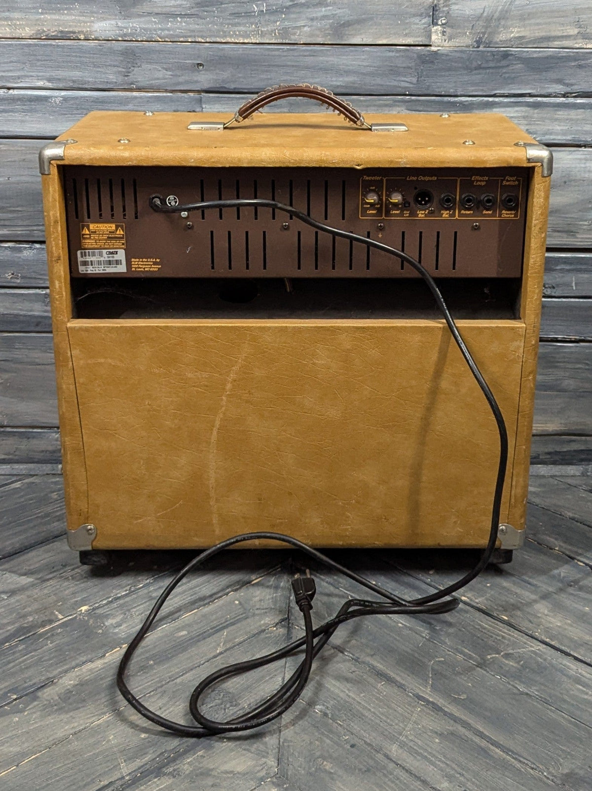 Used Crate CA112D back of the amp