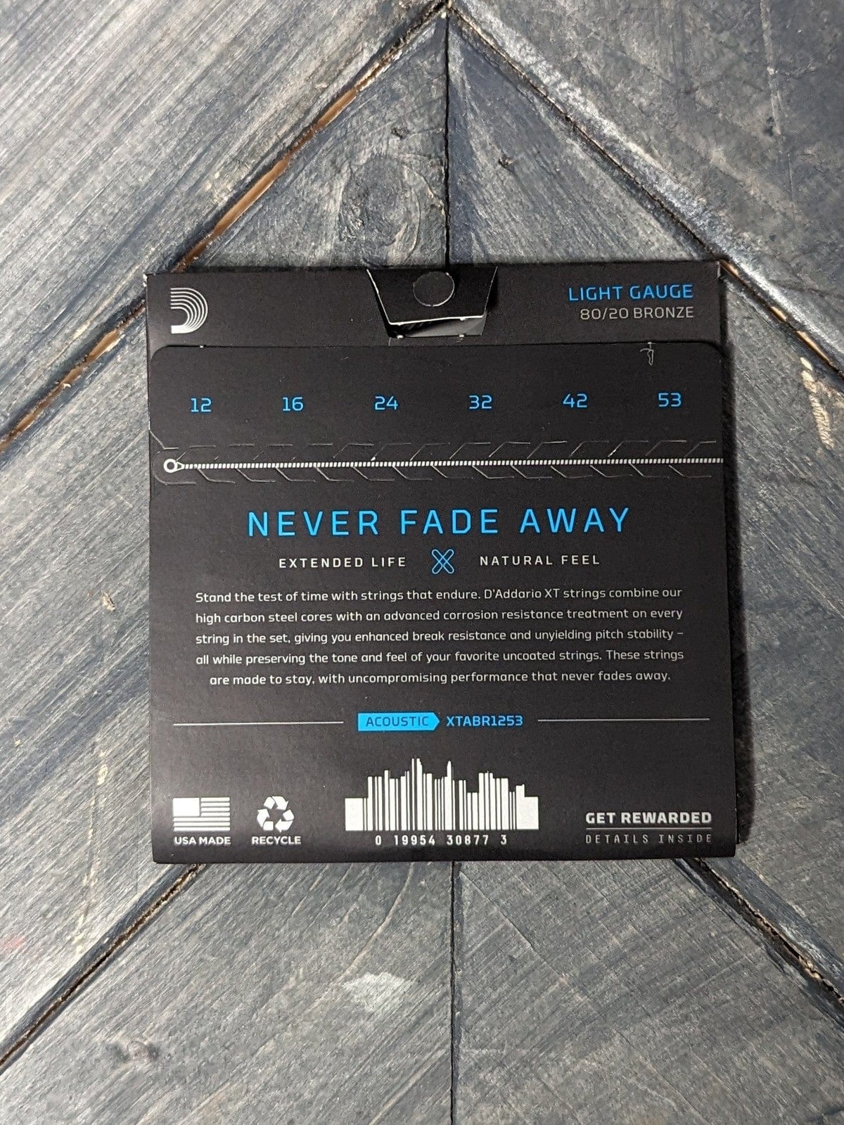 D'Addario XTABR1253 back of the packaging