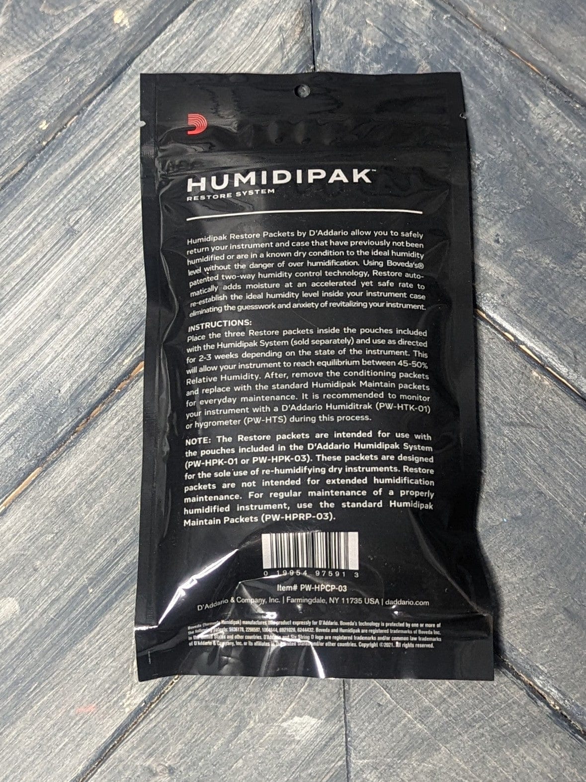 D'Addario Maintenance D'Addario PW-HPCP-03 Humidipak Two-Way Humidification Packets