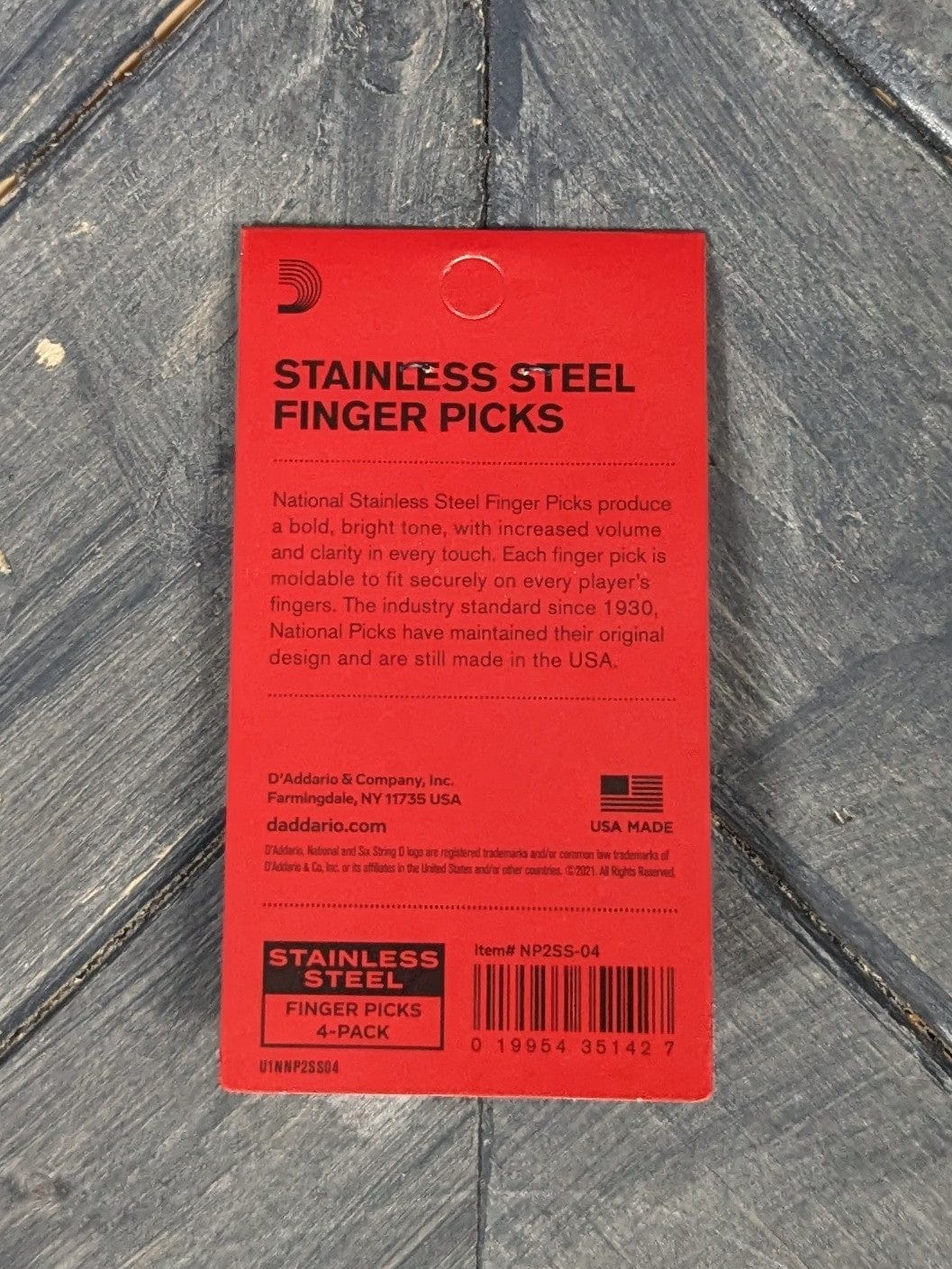 D'Addario Pick D'Addario NP2SS-04 National Finger Picks Stainless Steel - 4-Pack