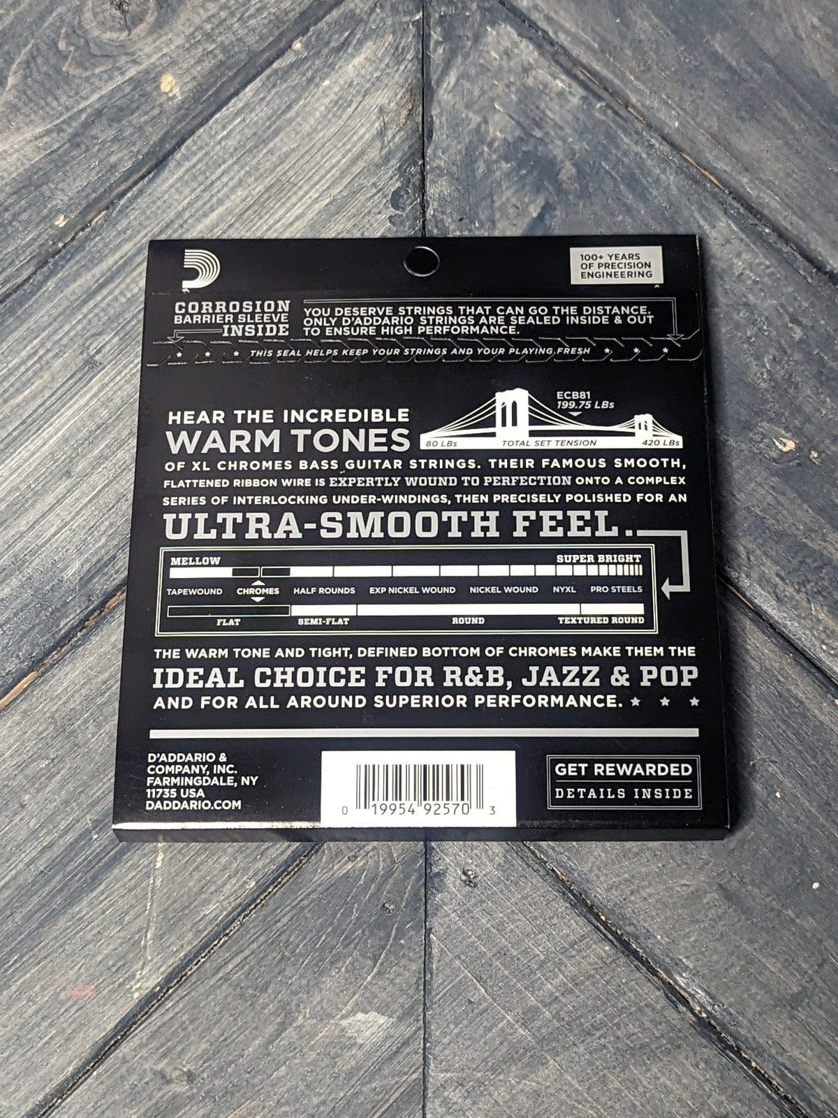 D'Addario Strings D'Addario ECB81 Chromes Flatwound Regular Light Gauge Bass Strings