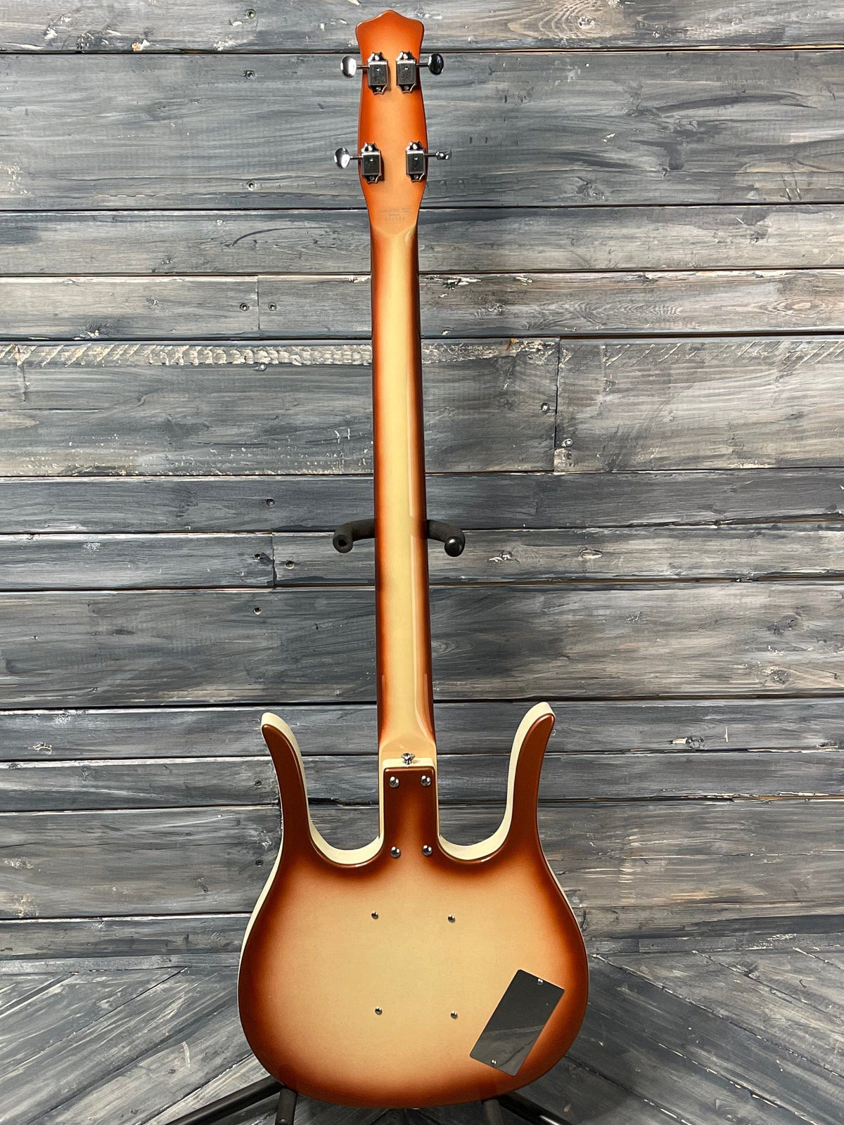 Danelectro Left Handed 58 Longhorn full view of the back of the guitar